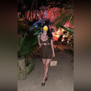 Posse Chocolate Brown Linen Ducky Shorts and Cropped Top